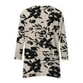 thumbnail image 6 of QQAMB 3/4 Sleeve Tunic Tops for Women Dressy Casual Crewneck Floral Printed Loose Blouse Flowy Shirts Khaki L, 6 of 7