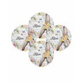 thumbnail image 7 of 13 Inch Round Placemats Set of 4, Easter Non Slip Heat Insulation PP Table Mats, Spring Farmhouse Vintage Bunny Flower Wood Grain Washable Place Mats for Kitchen Dining Party Table Decor, 7 of 7