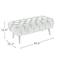 thumbnail image 7 of 40.6'' Wide Bedroom Bench,Button-Tufted Upholstered Bench with Gold Metal Legs,Modern Velvet Ottoman Bench End of Bed Bench, Living Room Accent Bench,Long Seat Foot Rest Stool for Entryway,Gray, 7 of 7