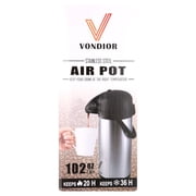 Vondior Thermal Airpot Coffee & Tea Beverage Urn, Silver, Large, 102 oz