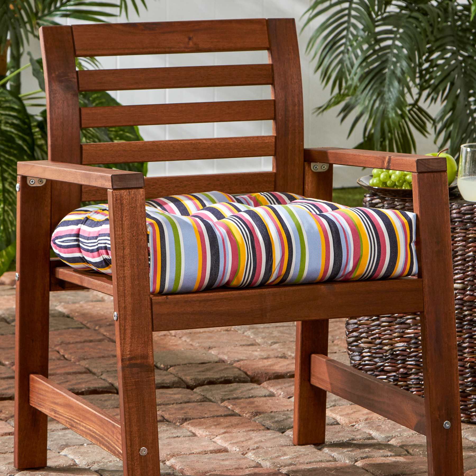 Greendale Home Fashions Malibu Stripe Outdoor 20'' Sunbrella Fabric Chair Cushion - image 2 of 2