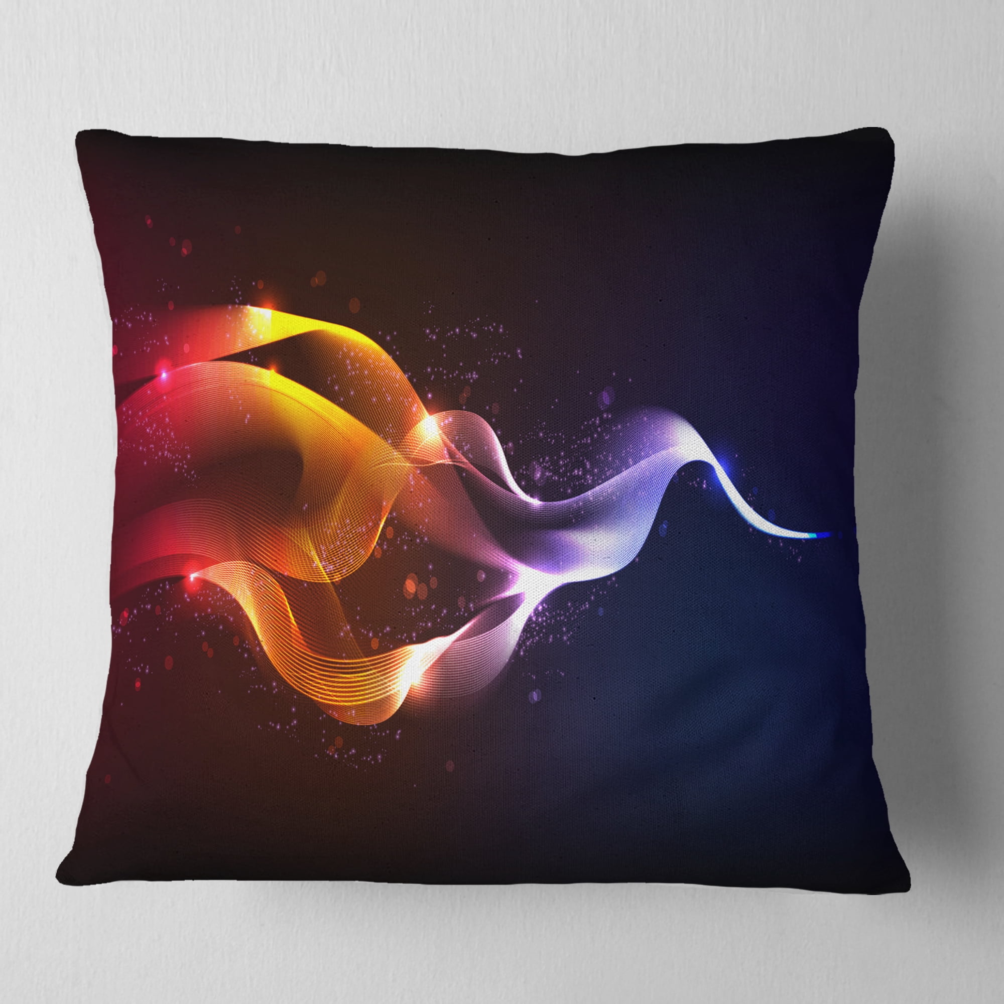 Designart Abstract Vector Waves - Contemporary Throw Pillow - 18x18