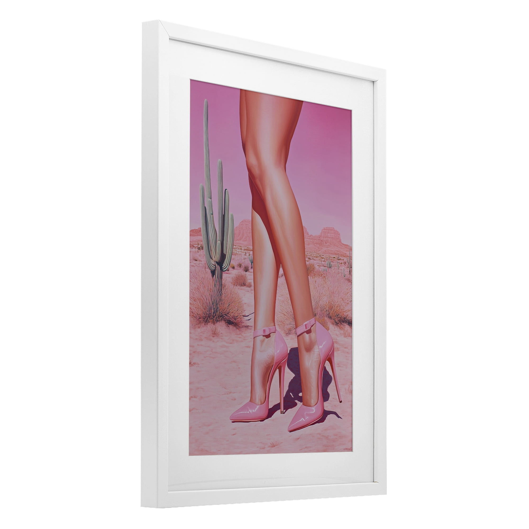Stupell Industries Desert Heels Cowgirl White Framed Print Under Glass, design by Heidi Kuntz