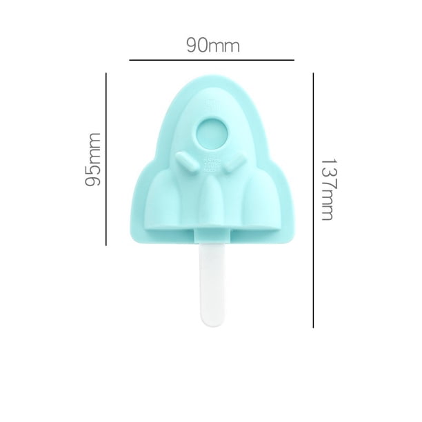 Molde casero de silicona for helado, molde for pastel de dibujos animados con tapa, 2 piezas for hacer helado fácil y divertido