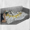 thumbnail image 6 of Saying Soft Flannel Fleece Blanket, Welcome Sunshine on Sun Simplistic Typographic Composition Modern Art, Cozy Plush for Indoor and Outdoor Use, 60" x 80", Yellow and Charcoal Grey, by Ambesonne, 6 of 6