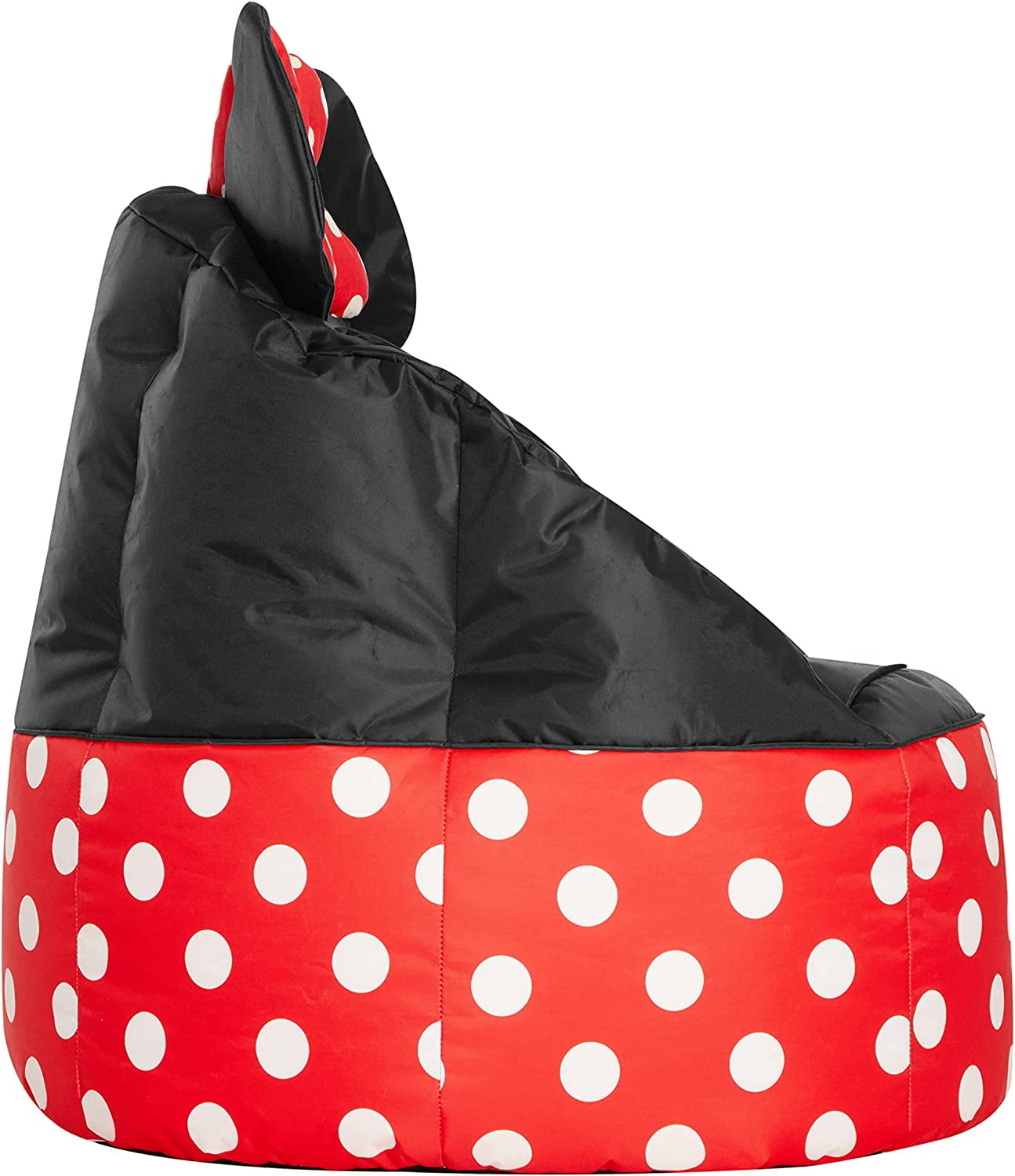 Disney Minnie Mouse Red and Black Nylon Round Bean Bag Chair for Kids