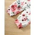 thumbnail image 5 of Newborn Baby Girl White Letter Printed Long Sleeved Hoodie Top and Floral Printed Pants Set 2PCs Fall Winter Infant Outfits, 5 of 5