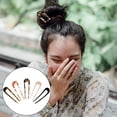 thumbnail image 4 of 5pcs with Simple Fork Styling Hairpins Elegant Headdress French Girls Clips Lady Hairpin Acetate U- shaped Accessories Forks Tortoise Retro Sticks, for U- Prong Celluloid, 4 of 5