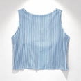 thumbnail image 6 of VEKDONE Womens Stripe Crop Tank Tops Summer Sleeveless Crew Neck Vest Casual Loose Fit Lightweight Cotton Tanks Fashion Cropped Y2K Shirts Blue XXL, 6 of 8