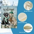 thumbnail image 3 of Welcome Winter Black White Labrador Dog Decorative Garden Flag, Christmas Pet Poinsettia Yard Decorations Dog Lover Gifts, Snow Seasonal Burlap Outdoor Small Home Decor Double Sided 12 x 18, 3 of 5