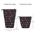 thumbnail image 2 of Lsque Rainbow Butterfly Pattern Telescopic Pencil Bag Pen Holder Stationery Case, Stand-up Retractable Transformer Bag Organizer, 2 of 6
