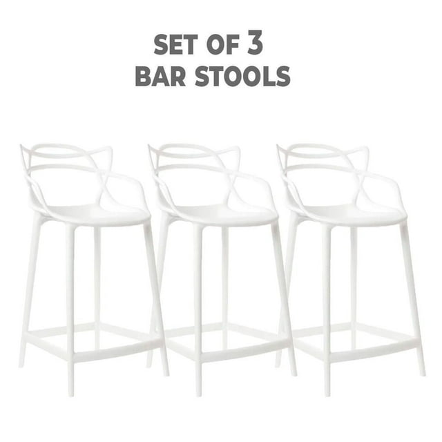Heavenly Collection Plastic Counter Stool SET OF 3