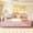 Pink, variant on Euroco Upholstered Twin Size Daybed with LED Light and 2 Drawers, Pink
