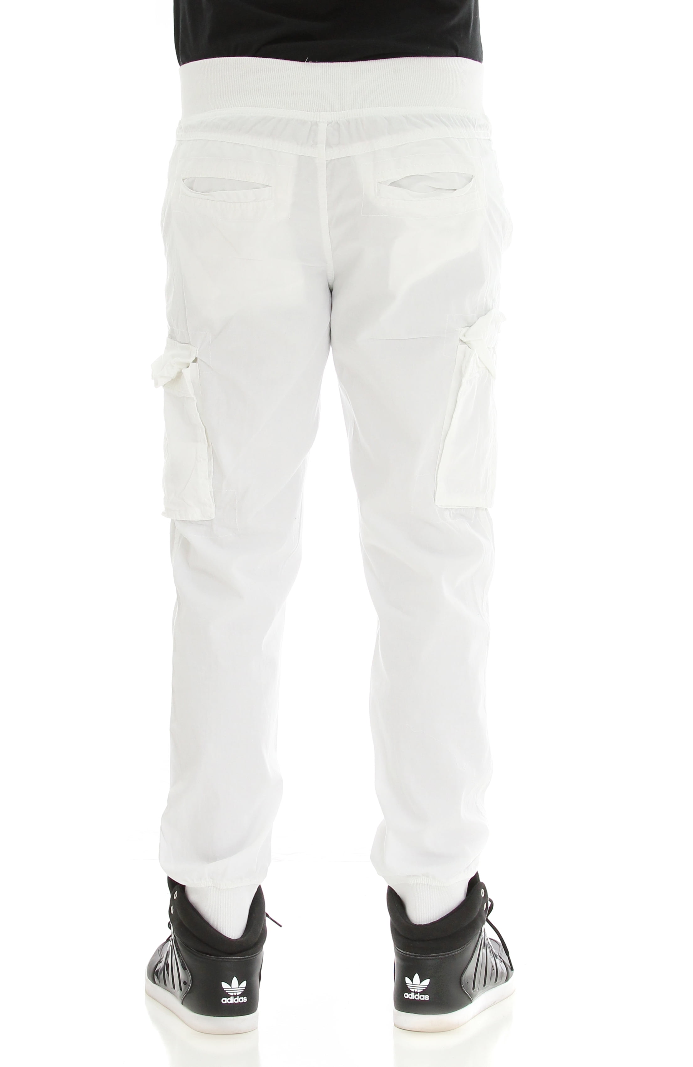 white cargo joggers mens