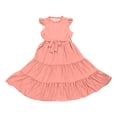 thumbnail image 3 of REDARER Girls' Ruffle Sleeve Tiered Dress with Tie Belt Elegant Chiffon A-Line Party Dress,15-16 Years, 3 of 5