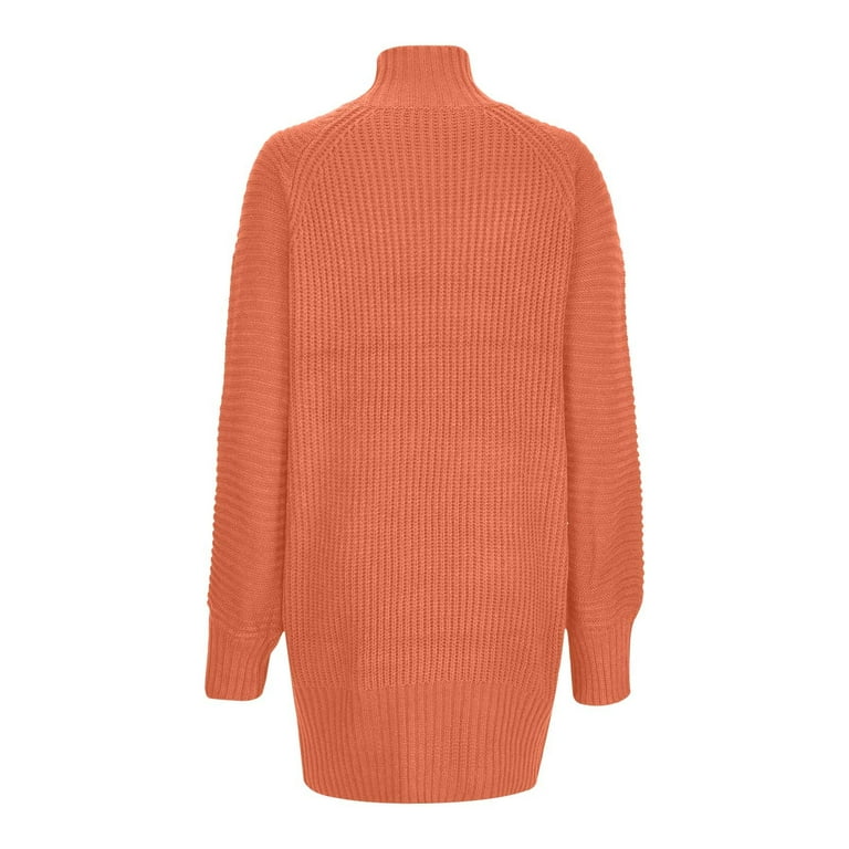 Aboser Womens Winter Ribbed Knit Dresses Long Sleeve Mock Neck Pullover Sweaters Fashion Fall Dress Loose Lantern Sleeve Midi Dresses, Women's, Size: