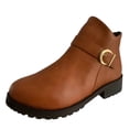 thumbnail image 1 of NECHOLOGY Botas Mujer Adulto Femenino Zapatos Botines para mujer Zapatos de mujer Botas de tacón grueso Cremallera de moda Suela Botas casuales cómodas (Brown, 9), 1 of 7