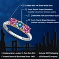 thumbnail image 2 of Gem Stone King 10K Two Tone Gold Persian Blue Moissanite and Pink Moissanite Engagement Ring for Women | 1.50 Cttw | Round 5MM | Gemstone Birthstone | Size 7, 2 of 6