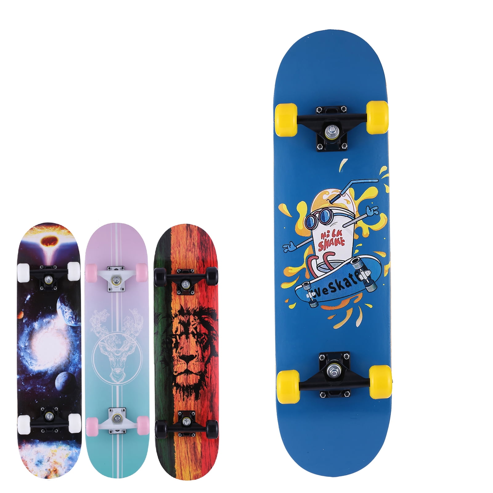 Details about / Complete Skate Boards Skateboard for Beginners Teens Girls Boys Load 220lbs+LED/_