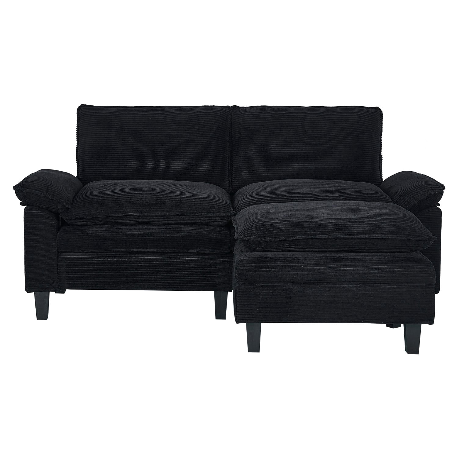 Gewnee Loveseat Sofa with Ottoman for Living Room, Modern Chenille Comfy Sectional Sofa Cloud Couch, 2-Seat
