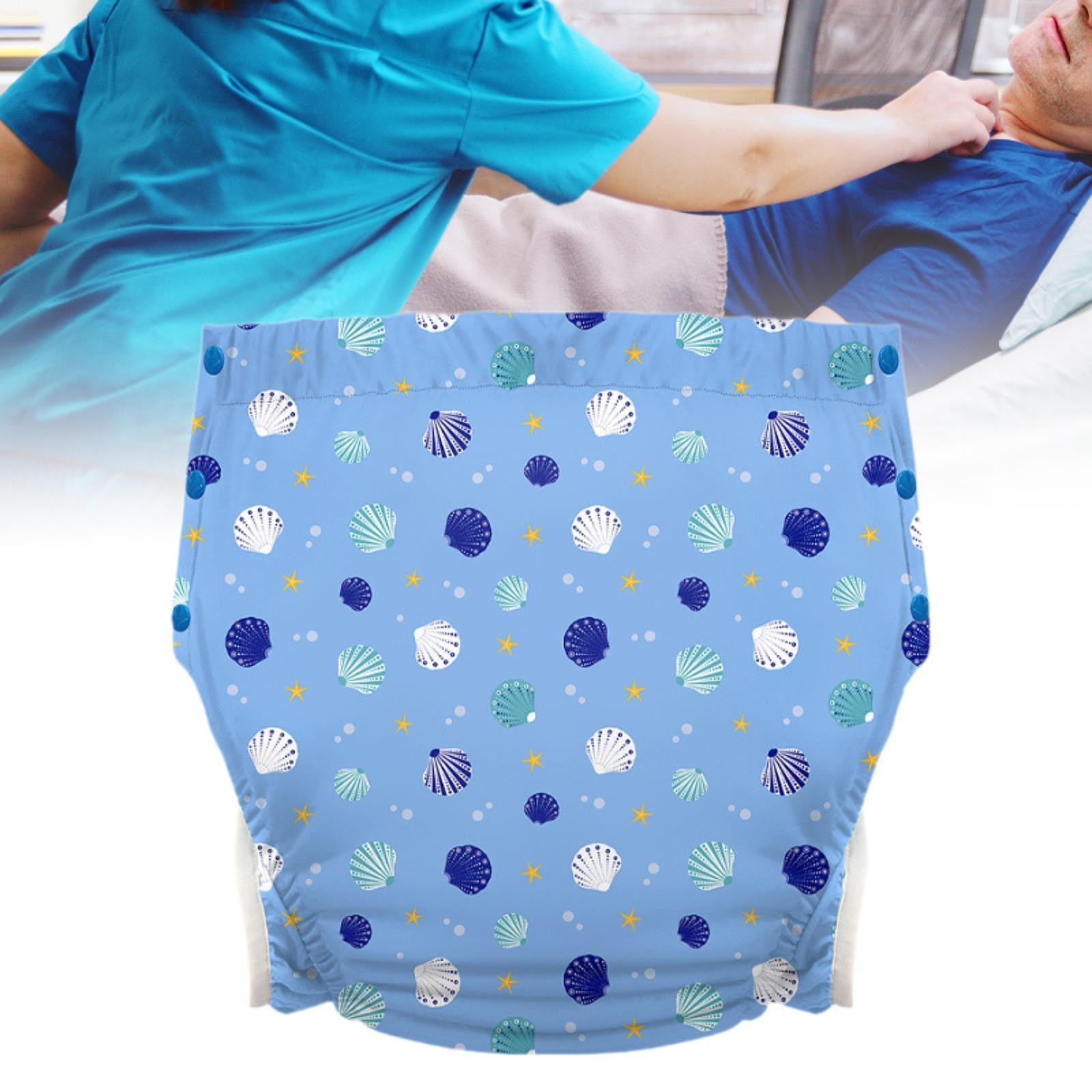 Wswqop Adults Cloth Diaper Care Triangle Pant Soft Adjustable Buckle Side Leakproof for Blue