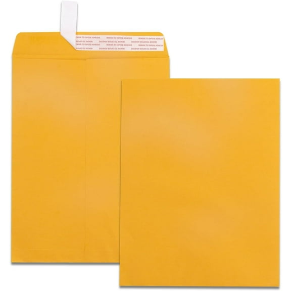 MOZEEDA Peel & Stick Business Envelopes, 9" x 12", Yellow, 20 Count