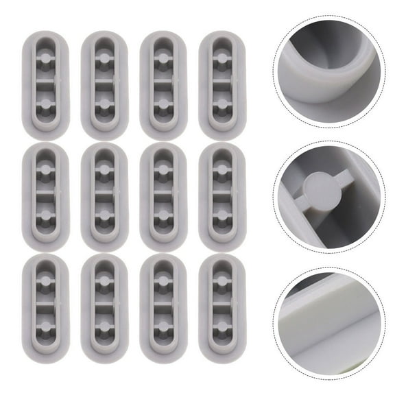 FOLOYORI 12pcs Toilet Seat Bumper Grey Plastic for Universal Toilet Seat Bumpers