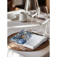 thumbnail image 6 of Blue Poinsettia Christmas Cloth Napkins Set of 6 Reusable Dinner Napkins, Xmas Botanical Balls Snowflake Cocktail Napkin Washable Table Napkins for Wedding/Holiday Party/Baby Shower 20"x20", 6 of 7