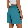 thumbnail image 5 of Womens Lightweight Shorts Summer Casual Loose Trendy Pants Elastic Waist Comfy Shorts by Yigetop Blackish Green L, 5 of 6