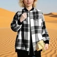 thumbnail image 5 of Black*Friday Sale Chaoheng Womens Winter Coats Women's Plaid Striped Mid-Length Jacket,Long Sleeve Zip Up Coat with Pockets, 5 of 5