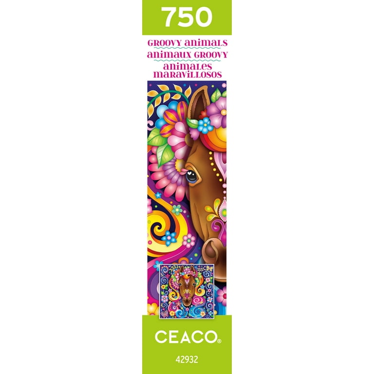 Ceaco Groovy Animals Horse 750 Piece Colorful Jigsaw Puzzle with