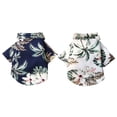 thumbnail image 1 of Xmarks Pet Summer T-Shirts Hawaii Style Floral Dog Shirt Hawaiian Printed Pet T-Shirts Breathable Cool Clothes Puppy Shirt Sweatshirt for Small Puppy 2 Pieces XS-2XL, 1 of 4