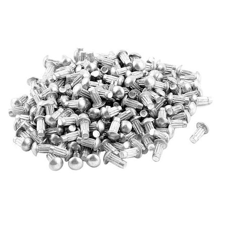 

200 Pcs 3/32 x 1/4 Aluminium Round Head Solid Rivets Knurled Shanks