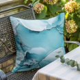 thumbnail image 5 of Marble Texture Throw Pillow Cover Blue White Cloudy Metallic Pattern Cotton Linen Cushion Cover Throw Pillow Case with Invisible Zipper for Couch Sofa Bed Chair Car 26x26 Inch, 5 of 9