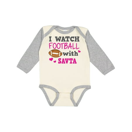 

Inktastic I Watch Football with My Savta Gift Baby Girl Long Sleeve Bodysuit