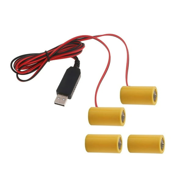HLONK 5V2A USB vers 3V1A LR14 C Éliminateurs de Batterie Remplaçant 2 Pcs 1.5V C Batterie