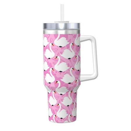 

Tideii Beautiful Swans for 40OZ Ice Cup Stainless Steel Heat-insulating and Cold-insulating Water Cup with Handle Suitable for Indoor and Outdoor Activities