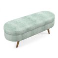 thumbnail image 4 of Oval Storage Ottoman Bench with Rubber Wood Legs,Cyan, 4 of 11