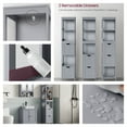 thumbnail image 4 of LEDREM Corner Cabinet with 2 Drawers & 3 Shelves, Freestanding Storage Organizer 55.7" Tall, Space-Saving Design, Dove Grey, 4 of 6