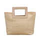 thumbnail image 2 of Bolsa de tela tejida con paja de gran capacidad y asa cuadrada para playa, viajes y uso diario, 2 of 6