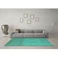 thumbnail image 3 of Ahgly Company Indoor Rectangle Solid Turquoise Blue Modern Area Rugs, 5' x 8', 3 of 4