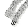 thumbnail image 6 of Tarien 18mm diamond-set Cuban necklace, 18K white gold plated, 5A+ grade cubic zirconia diamonds, hip-hop style chunky chain Cuban necklace, a luxury jewelry piece suitable for both men and women., 6 of 6