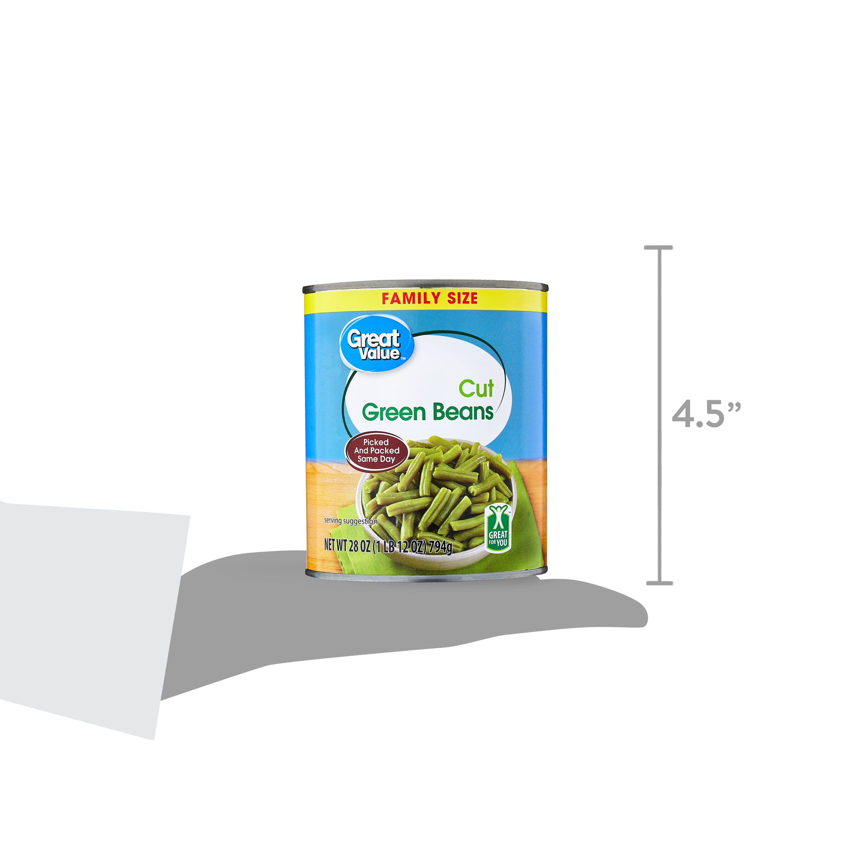 Great Value Cut Green Beans, Gluten-Free, 28 oz Can