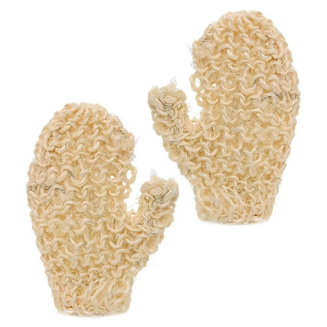 Natural Sisal Double Sided Exfoliating Shower Mitt Reusable Bath Sponge Gloves for Gentle Skin Scrub and Smooth Body Care