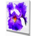 thumbnail image 2 of Blue Flower and Watercolor Splashes - Large Floral Canvas Artwork, 2 of 3