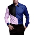 thumbnail image 1 of Camisas De Mezclilla Para Hombre Camisa de manga larga de color sólido de primavera y otoño para hombre Camisa casual de moda juvenil (Blue, L), 1 of 7