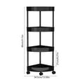 thumbnail image 3 of LiUMX 4-Tier Bathroom Corner Shelf Organizer | White or Black | Plastic & Stainless Steel | 31.5x13.6 Inches | Detachable Wheels & Drainage Holes | Space-Saving Storage Solution, 3 of 5