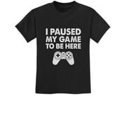 Tstars Boys Unisex Video Game Gift for Gamer Shirt I Paused My Game to Be Here Cool Funny Humor Nerdy Geek Gaming Birthday Gift for Son Youth Kids T Shirt