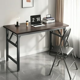 SOGES 39.4 inches Computer Desk for Small Space Small Folding Table Teak White Walmart