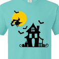 thumbnail image 4 of Inktastic Halloween Haunted House Witch and Bats T-Shirt, 4 of 5